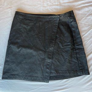 Abercombie wrap black faux leather skirt